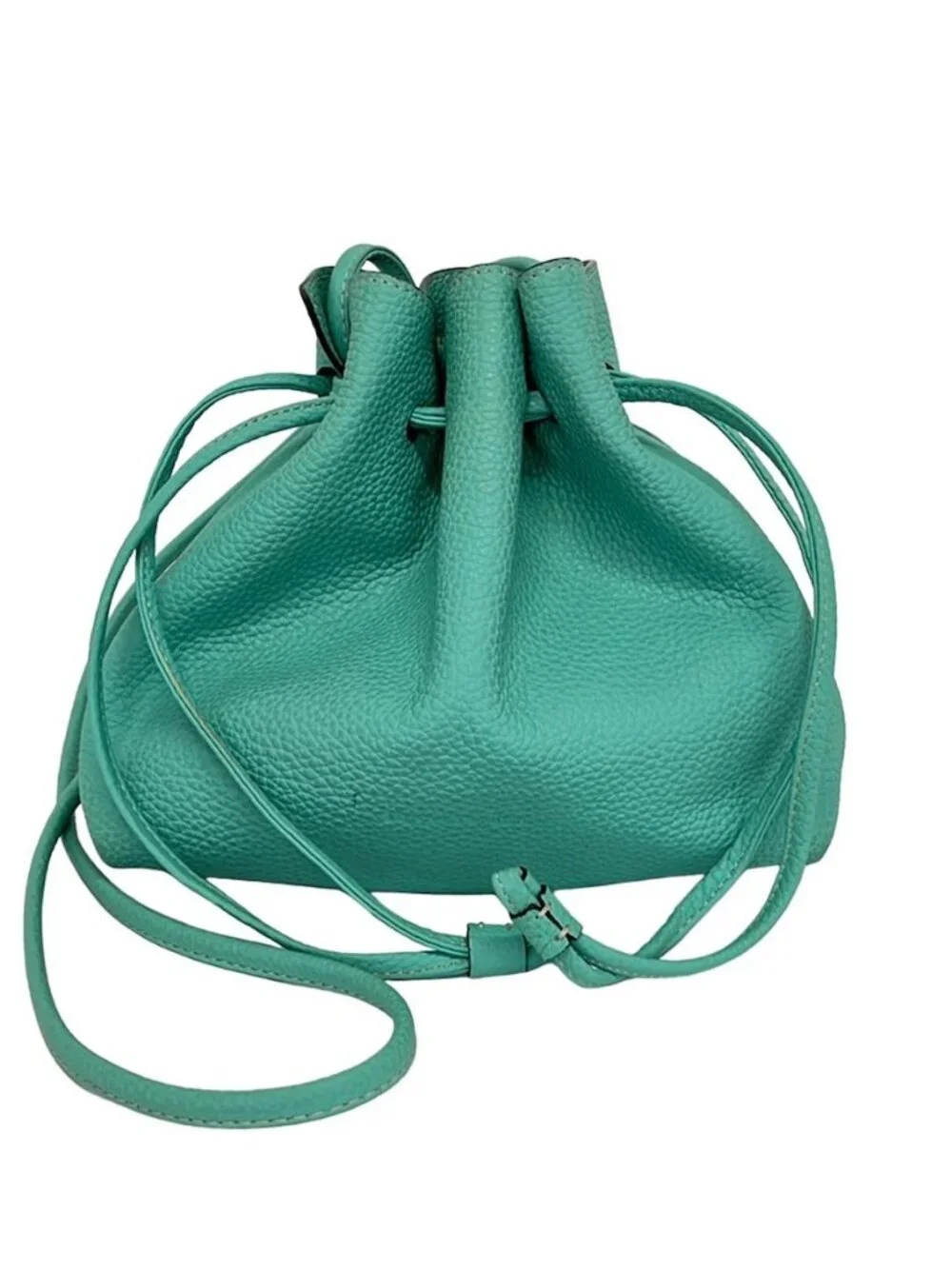 BONAVENTURA Light Blue Leather Shoulder Bag
